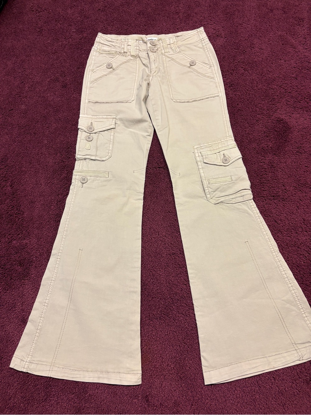 Garage Beige Utility Button-Fly Pants